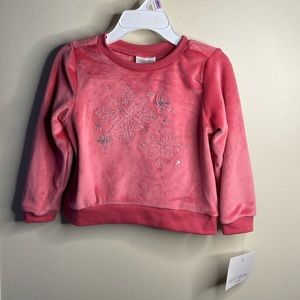 Falls Creek New Pink Sweatshirt w/Silver Snowflakes Girls 24Mos